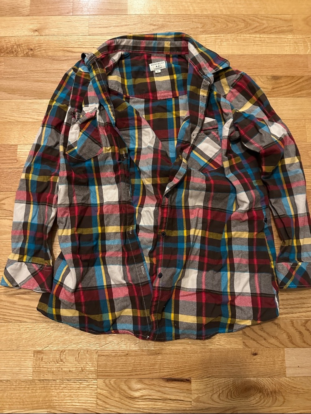 Plaid Button-Down Shirt - Multicolor